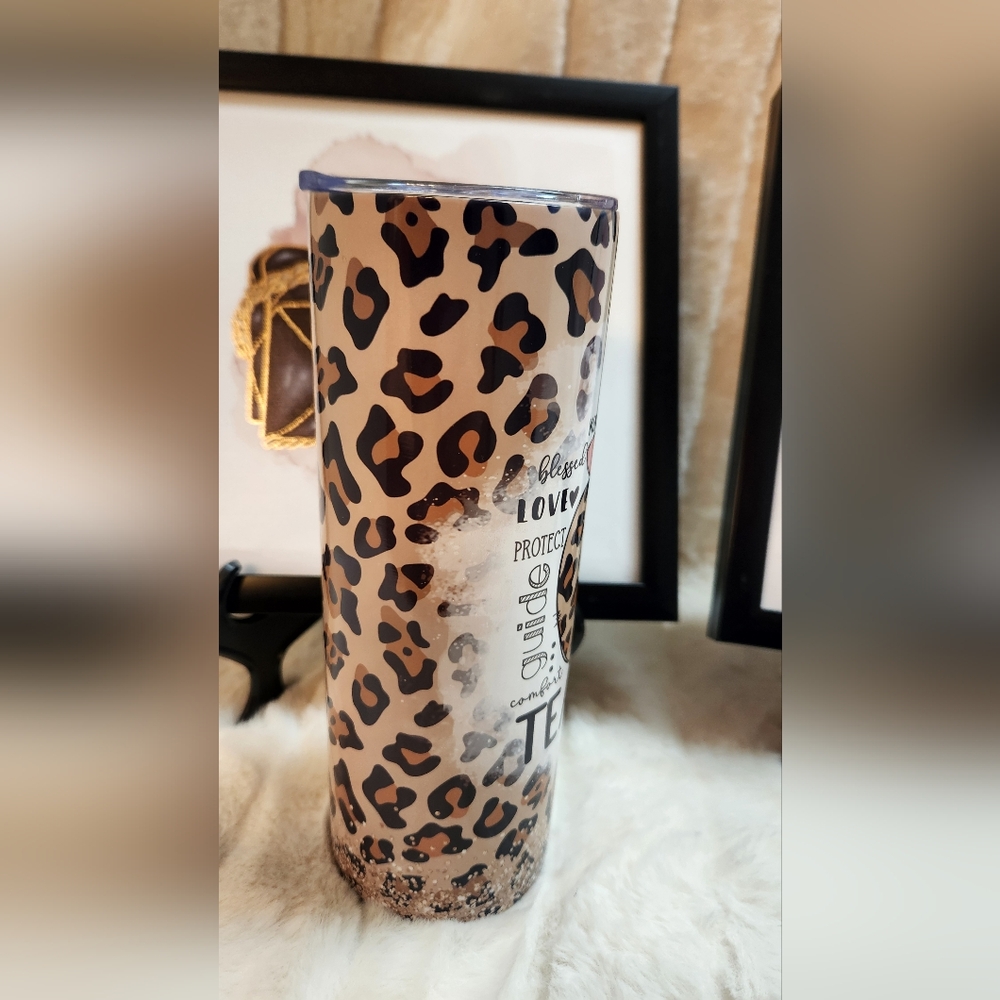 Leopard Print Teacher Tumbler. Hand Crafted - Picture 6 of 8